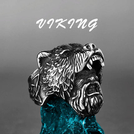 Men Nordic Viking Stainless Steel Rune Ring - Ring - Fongten - Mad Fly Essentials