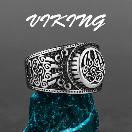 Men Nordic Viking Stainless Steel Rune Ring - Ring - Fongten - Mad Fly Essentials