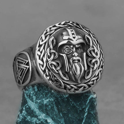 Men Nordic Viking Stainless Steel Rune Ring - Mad Fly Essentials