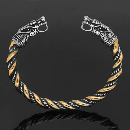 Men Norse Viking Wolf - Head Stainless Bracelet - Bracelet - MoonBiffy - Mad Fly Essentials