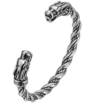 Men Norse Viking Wolf - Head Stainless Bracelet - Bracelet - MoonBiffy - Mad Fly Essentials