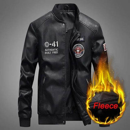 Thyks Brynn Men Oblique Winter Motorcycle Leather Outerwear Jacket - Jacket - THYKS Brynn - Mad Fly Essentials