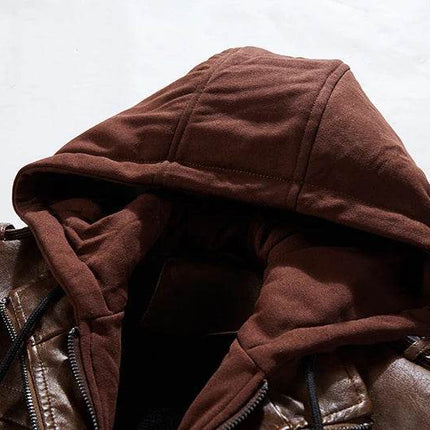 Thyks Brynn Men Oblique Winter Motorcycle Leather Outerwear Jacket - Jacket - THYKS Brynn - Mad Fly Essentials