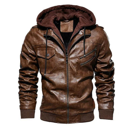 Thyks Brynn Men Oblique Winter Motorcycle Leather Outerwear Jacket - Jacket - THYKS Brynn - Mad Fly Essentials