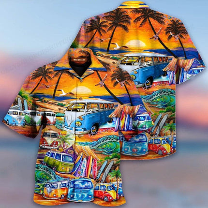 Men Passion Meaty Short Hawaiian Beach Shirt - Shirt - oufisun - Mad Fly Essentials