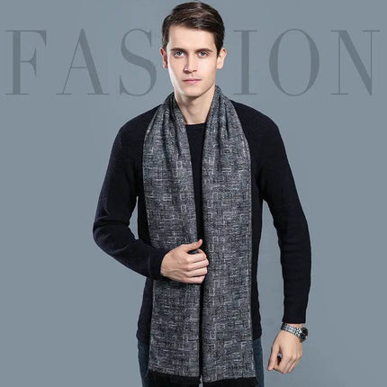 Men Plaid Cashmere Winter Business Casual Scarf - Mad Fly Essentials