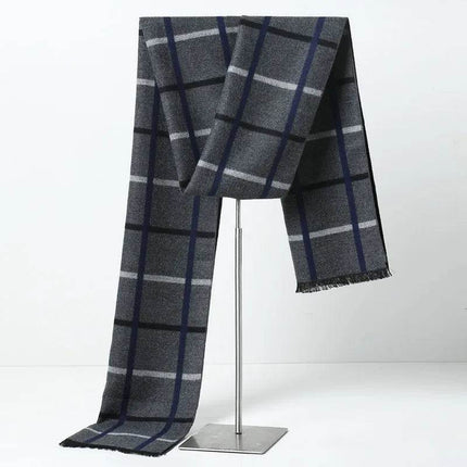 Men Plaid Cashmere Winter Business Casual Scarf - Scarf - Sam Charleston - Mad Fly Essentials