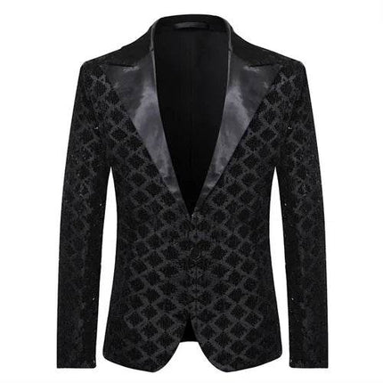Men Plaid Sequin 3D Party Blazer - Blazer - Top Nation - Mad Fly Essentials
