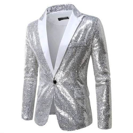 Men Plaid Sequin 3D Party Blazer - Blazer - Top Nation - Mad Fly Essentials