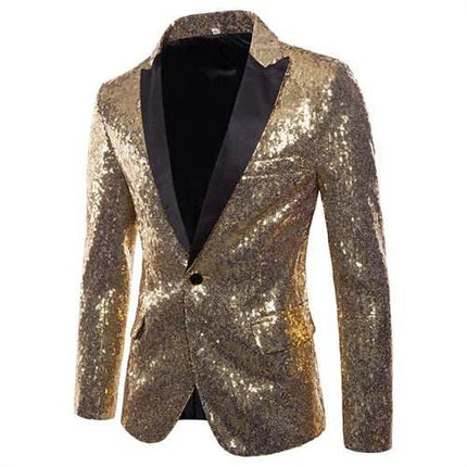 Men Plaid Sequin 3D Party Blazer - Mad Fly Essentials