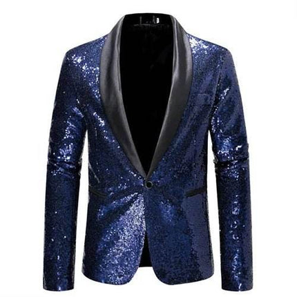 Men Plaid Sequin 3D Party Blazer - Mad Fly Essentials