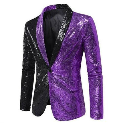 Men Plaid Sequin 3D Party Blazer - Blazer - Top Nation - Mad Fly Essentials