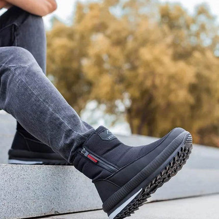 Men Plush Wool Waterproof Snow Boots - Boots - HAJINK - Mad Fly Essentials