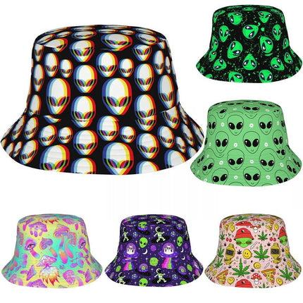 Men Psychedelic 3D Alien Bucket Hat - Hat - Champrint - Mad Fly Essentials