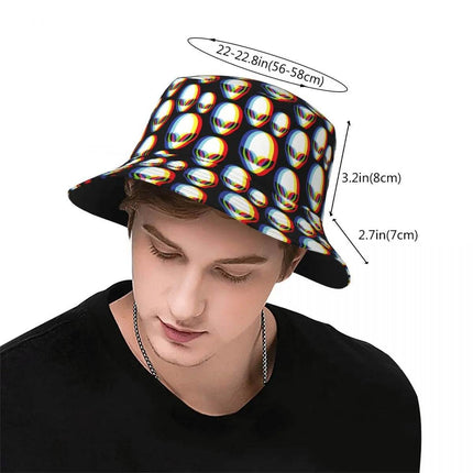 Men Psychedelic 3D Alien Bucket Hat - Hat - Champrint - Mad Fly Essentials
