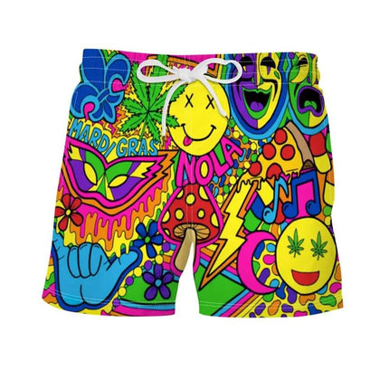 Men Psychedelic Anime 3D Boardshorts - Mad Fly Essentials