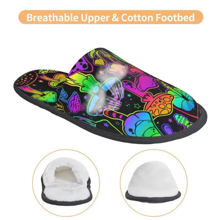 Men Psychedelic Non-Slip Mushroom Slippers - Mad Fly Essentials