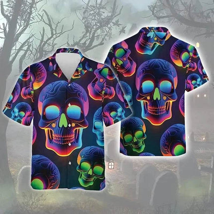 Men Punk Skull Fashion 3D Hawaiian Shirt - Shirt - Animal Elements - Mad Fly Essentials