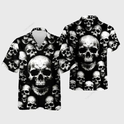 Men Punk Skull Fashion 3D Hawaiian Shirt - Shirt - Animal Elements - Mad Fly Essentials