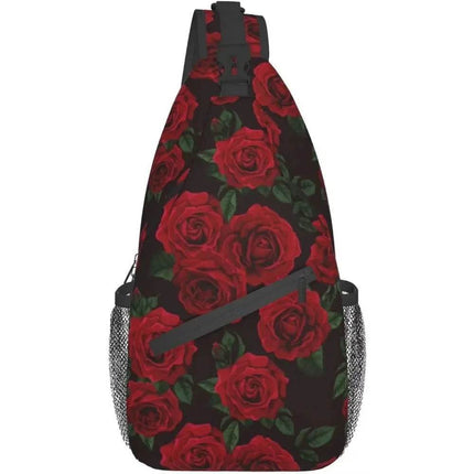 Men Red Rose Sling Crossbody Bag - Crossbody Bag - Beach Fellow - Mad Fly Essentials