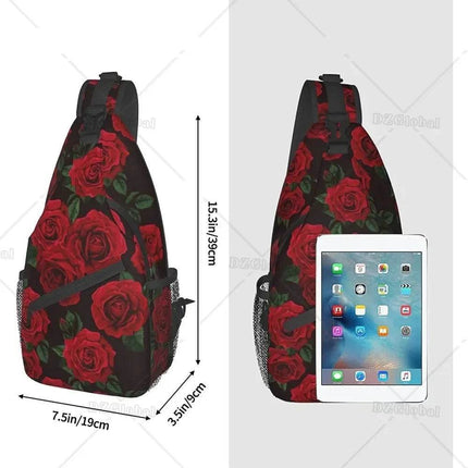 Men Red Rose Sling Crossbody Bag - Crossbody Bag - Beach Fellow - Mad Fly Essentials