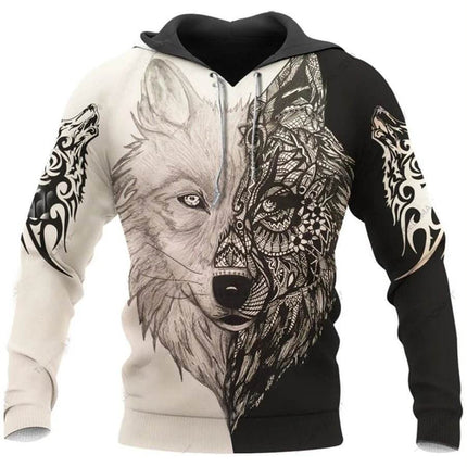 Men Retro 3D Medieval Viking Animal Hoodies - Hoodies - SiminFan - Mad Fly Essentials