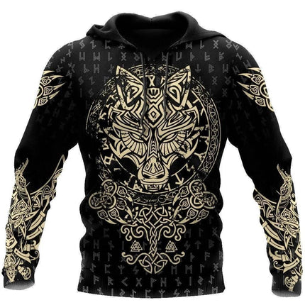 Men Retro 3D Medieval Viking Animal Hoodies - Hoodies - SiminFan - Mad Fly Essentials