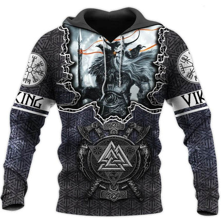 Men Retro 3D Medieval Viking Animal Hoodies - Hoodies - SiminFan - Mad Fly Essentials
