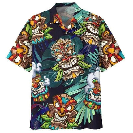 Men Retro 3D Tiki Party Beach Shirt - Shirt - ANIMAL GAME - Mad Fly Essentials