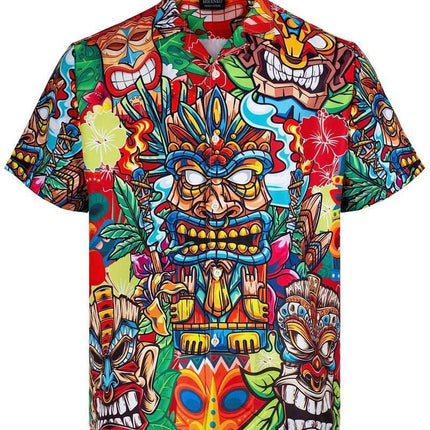 Men Retro 3D Tiki Party Beach Shirt - Shirt - ANIMAL GAME - Mad Fly Essentials