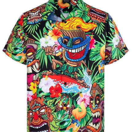 Men Retro 3D Tiki Party Beach Shirt - Shirt - ANIMAL GAME - Mad Fly Essentials