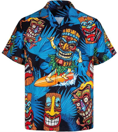 Men Retro 3D Tiki Party Beach Shirt - Mad Fly Essentials