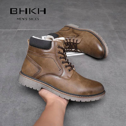 Men Retro British Leather Ankle Boots - Boots - BHKH - Mad Fly Essentials