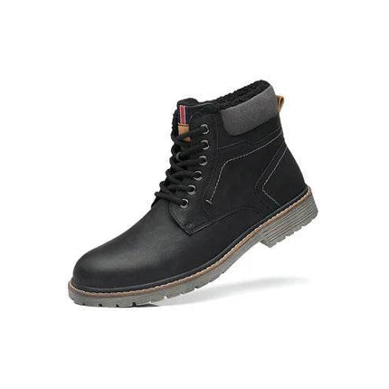 Men Retro British Leather Ankle Boots - Mad Fly Essentials