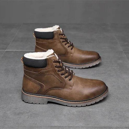 Men Retro British Leather Ankle Boots - Mad Fly Essentials