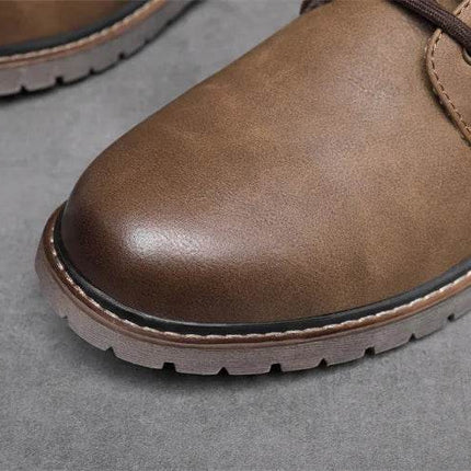 Men Retro British Leather Ankle Boots - Mad Fly Essentials