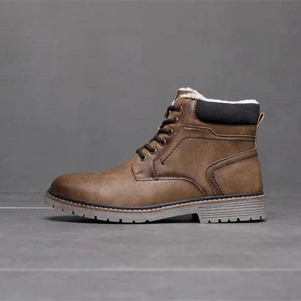 Men Retro British Leather Ankle Boots - Mad Fly Essentials