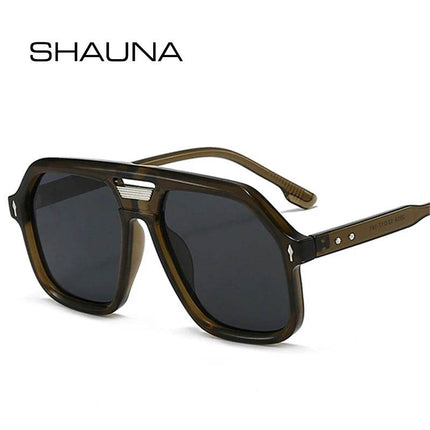Men Retro Double Bridge Pilot Sunglasses - Men Sunglasses - SHAUNA - Mad Fly Essentials