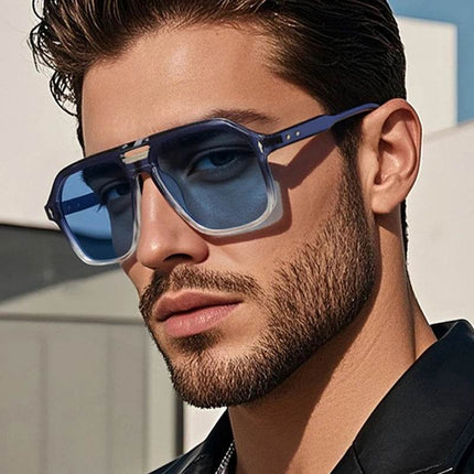 Men Retro Double Bridge Pilot Sunglasses - Men Sunglasses - SHAUNA - Mad Fly Essentials