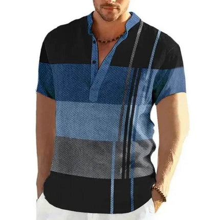 Men Retro Patchwork Casual Short Shirt - Mad Fly Essentials