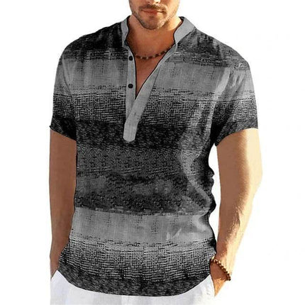 Men Retro Patchwork Casual Short Shirt - Shirt - CAGO - Mad Fly Essentials
