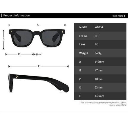 Men Retro Rivets UV400 Square Sunglasses - Sunglasses - Dawndesslo - Mad Fly Essentials