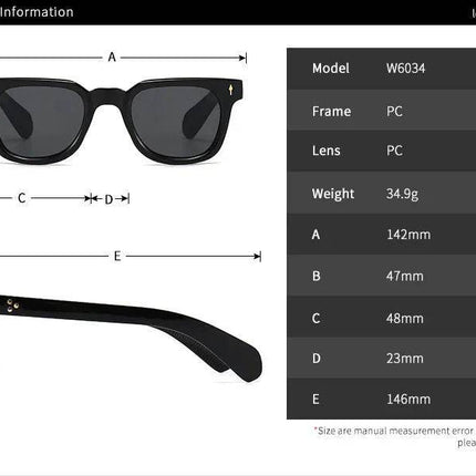 Men Retro Rivets UV400 Square Sunglasses - Sunglasses - Dawndesslo - Mad Fly Essentials