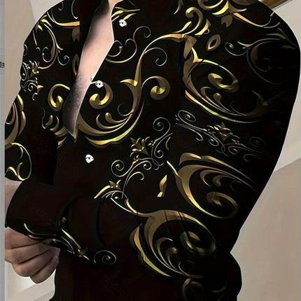 Men Retro Street Business Casual Lapel Shirt - Shirt - Starlight - Mad Fly Essentials