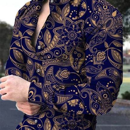 Men Retro Street Business Casual Lapel Shirt - Shirt - Starlight - Mad Fly Essentials