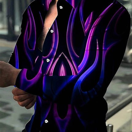 Men Retro Street Business Casual Lapel Shirt - Shirt - Starlight - Mad Fly Essentials