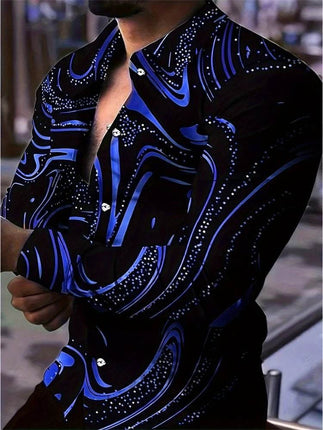 Men Retro Street Business Casual Lapel Shirt - Mad Fly Essentials