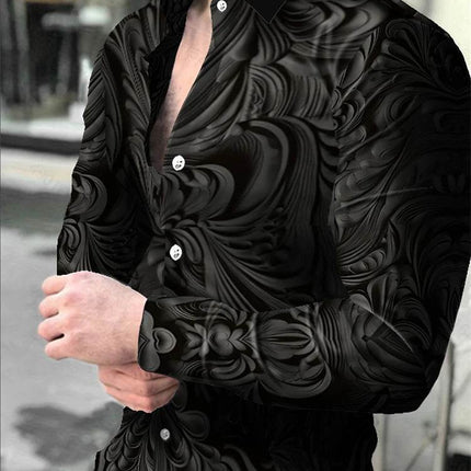 Men Retro Street Business Casual Lapel Shirt - Shirt - Starlight - Mad Fly Essentials