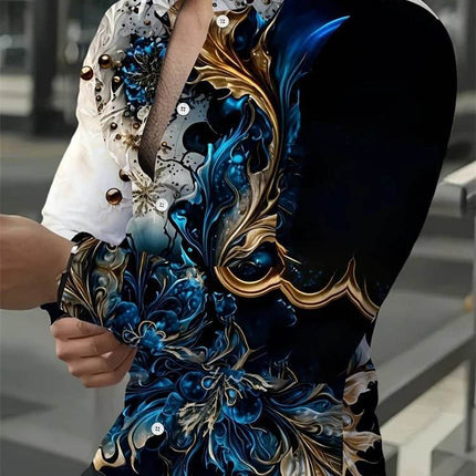 Men Retro Street Business Casual Lapel Shirt - Shirt - Starlight - Mad Fly Essentials