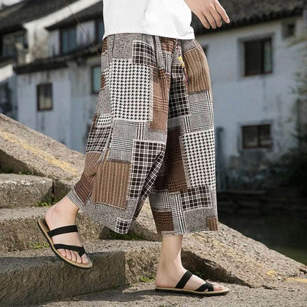 Men Samurai Plaid Casual Harem Pants - Harem Pants - TrendSetter - Mad Fly Essentials
